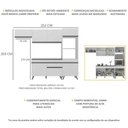 Ver imagem 4 de Armário de Cozinha Compacta 252cm Veneza Multimóveis V3690 Branco/Preto