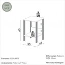 Ver imagem 2 de Mesa Auxiliar em Mdf 40x44x60 Cm Branco Freijó Dalla Costa F14