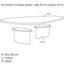 Ver imagem 3 de Conjunto Mesas de Centro Laminada Design Orgânico Ecos 32 e 35 cm