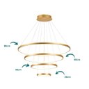 Ver imagem 3 de Lustre Pendente 4 Aros 20x40x60x80cm 125W 3000K Sindora:Preto
