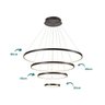 Lustre Pendente 4 Aros 20x40x60x80cm 125W 3000K Sindora:Preto - 2