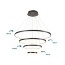 Ver imagem 2 de Lustre Pendente 4 Aros 20x40x60x80cm 125W 3000K Sindora:Preto