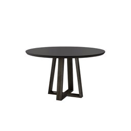 Mesa de Jantar Redonda Natalle Com Tampo Preto de Vidro 100cm - 2