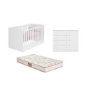 Ver imagem 1 de Berço Mini Cama Americano Doce Sonho com Colchão Gazin e Comoda Sapateira Doce Sonho Branco - Fdecor