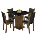 Ver imagem 3 de Conjunto Sala de Jantar Mesa Tampo de Vidro 4 Cadeiras Rustic/preto Tifani Madesa