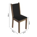 Ver imagem 4 de Conjunto Sala de Jantar Mesa Tampo de Vidro 4 Cadeiras Rustic/preto Tifani Madesa