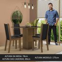 Ver imagem 6 de Conjunto Sala de Jantar Mesa Tampo de Vidro 4 Cadeiras Rustic/preto Tifani Madesa