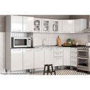Ver imagem 2 de Módulo Cozinha Bertolini Evidence Armário 7009 3 Portas C/ Vidro Branco/preto