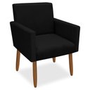 Ver imagem 2 de Kit 4 Poltronas Decorativa Nina Pés Palito Veludo Preto Chamby Móveis