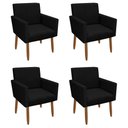 Ver imagem 1 de Kit 4 Poltronas Decorativa Nina Pés Palito Veludo Preto Chamby Móveis