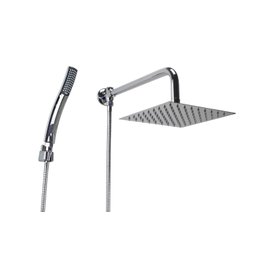 Ducha Inox 20 Cm C/ Desviador e Chuveirinho de Mão C/ Trava - 1