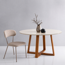 Ver mais imagens de Conjunto Mesa Redonda Vidro 110cm com 4 Cadeiras Aço Ferro Boucle Bege Sala Jantar Apartamento