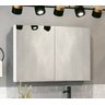 Armario Espelheira 2 Portas MDF Para Banheiro - Suspenso Cor: Branco - 1