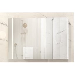 Armario Espelheira 2 Portas MDF Para Banheiro - Suspenso Cor: Branco - 5