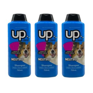 03x Shampoo Neutro Pet Maciez e Brilho 750ml para Cães e Gatos