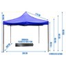Tenda Praia Gazebo Dobrável Impermeável Poliéster E Metal 3x3m Barraca Camping Abrigo - 3