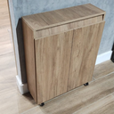 Ver imagem 1 de Despensa de Cozinha Compacta, Armário em Mdf de 15 Mm com Rodinhas Amadeirado