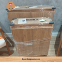 Ver imagem 3 de Despensa de Cozinha Compacta, Armário em Mdf de 15 Mm com Rodinhas Amadeirado