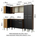 Ver imagem 7 de Armário de Cozinha Completa de Canto 293cm Rustic/Preto Emilly Self Madesa 05