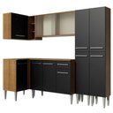 Ver imagem 1 de Armário de Cozinha Completa de Canto 293cm Rustic/Preto Emilly Self Madesa 05