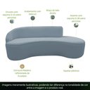 Ver imagem 3 de Sofá Curvo 03 Lugares 180cm Braço Direito Eron Bouclê Azul Claro - CasaePoltrona