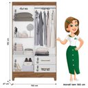 Ver imagem 2 de Guarda Roupa Solteiro Chile 4 Portas Naturale Branco - Moval