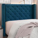 Ver imagem 5 de Cabeceira Decorativa Queen Size 1,84M Loewe Veludo Azul Marinho - Gran Belo