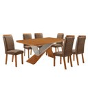 Ver imagem 2 de Mesa de Jantar Yasmin 180cm Tampo MDF Canto Copo Laminado e 6 Cadeiras Lorena