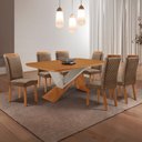 Ver imagem 1 de Mesa de Jantar Yasmin 180cm Tampo MDF Canto Copo Laminado e 6 Cadeiras Lorena