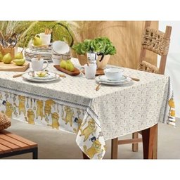 Toalha de Mesa Quadrada para 4 Cadeiras Teka - Tamanho 1,40x1,40 - Gatinhos - 1