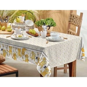 Toalha de Mesa Quadrada para 4 Cadeiras Teka - Tamanho 1,40x1,40 - Gatinhos