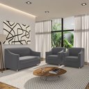 Ver imagem 1 de Recepção Clínica Sofisticada: Namoradeira 2l + 2 Poltronas Cinza-escuro