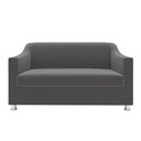 Ver imagem 3 de Recepção Clínica Sofisticada: Namoradeira 2l + 2 Poltronas Cinza-escuro
