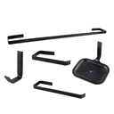 Ver imagem 1 de Kit de Acessórios para Banheiro Quadrado 5 Peças Preto Fosco (com Saboneteira) Cód. 8950