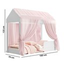 Ver imagem 7 de Cama Infantil Montessori Crystal Quarto Voal Rosa Criança Casa Grade Proteção com Colchão Cor Branco