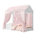 Ver imagem 5 de Cama Infantil Montessori Crystal Quarto Voal Rosa Criança Casa Grade Proteção com Colchão Cor Branco