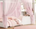 Ver imagem 4 de Cama Infantil Montessori Crystal Quarto Voal Rosa Criança Casa Grade Proteção com Colchão Cor Branco