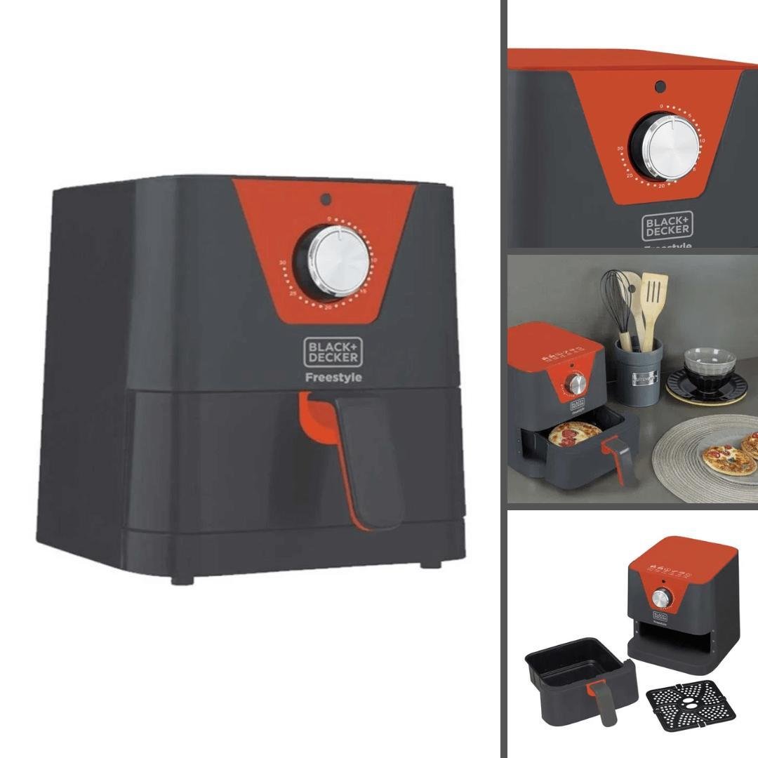 Fritadeira Elétrica sem Óleo Black Decker 1,5l - Cinza/laranja 220v