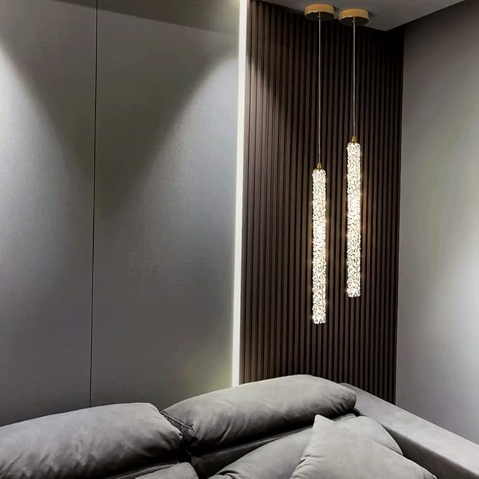 Pendente Roma de Metal e Cristal Dourado Ø50x43cm Cabo: 1,5m - Led 3200k - 6