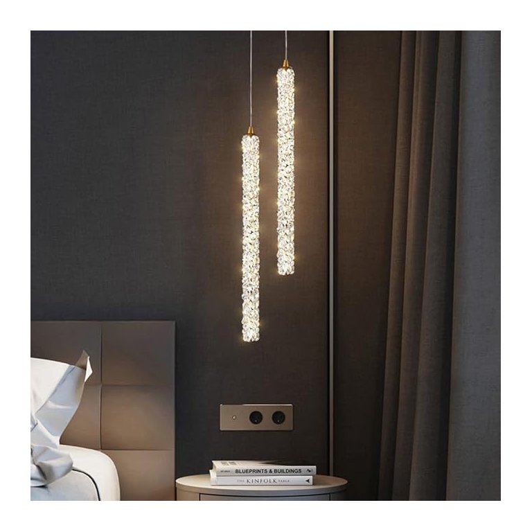 Pendente Roma de Metal e Cristal Dourado Ø50x43cm Cabo: 1,5m - Led 3200k