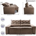 Ver imagem 2 de Sofá Retrátil e Reclinável 2,00m Essence Velusoft Castor Cama Inbox