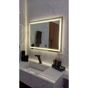 Ver imagem 4 de Espelho Retangular Grande Jateado com Led 60x80 4mm, Decoração, Banheiro, Maquiagem:led Branco Quent