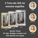 Ver imagem 7 de Espelho Jateado Retangular 80x60 com Led 3 Tons – Botão Touch e Intensidade Ajustável