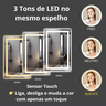 Espelho Jateado Retangular 80x60 com Led 3 Tons – Botão Touch e Intensidade Ajustável - 7