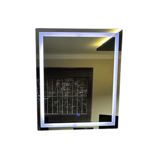 Espelho Retangular Grande Jateado com Led 60x80 4mm, Decoração, Banheiro, Maquiagem:led Branco Quent