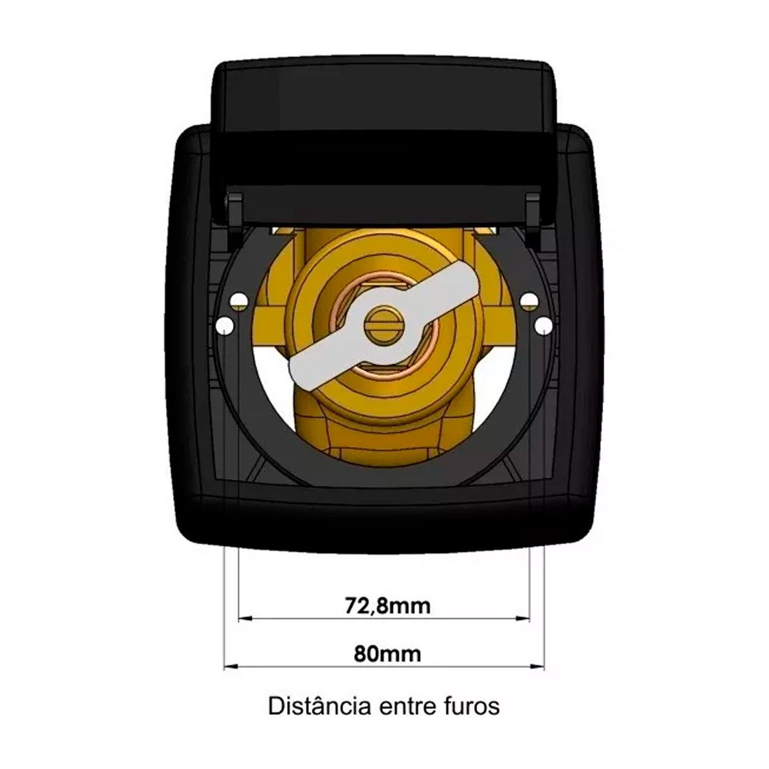 Acabamento para Válvula de Descarga Hidra/docol/deca Universal Abs Preto Fosco - 6