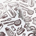 Ver imagem 3 de Papel de Parede Cozinha Desenhada Arte Destaque 2,50 Metros