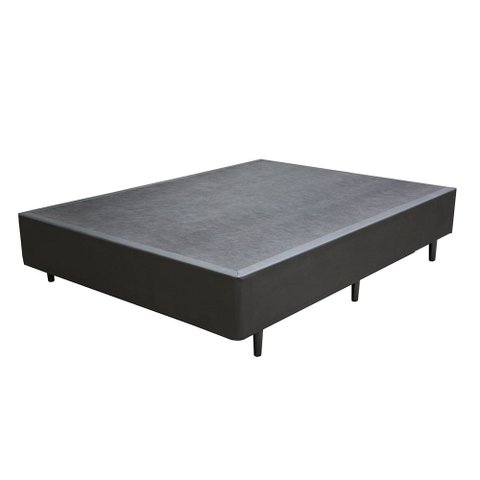 Cama Base Box Casal Sintético Cinza 27x138x188