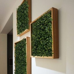 3 Jardins Verticais Artificiais Buxinho 25x25cm Painel Decorativo para Parede Verde - 1