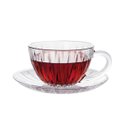 Ver imagem 2 de Jogo de Xícaras para Chá e Café em Cristal 210ml com Pires Conjunto 12 Peças